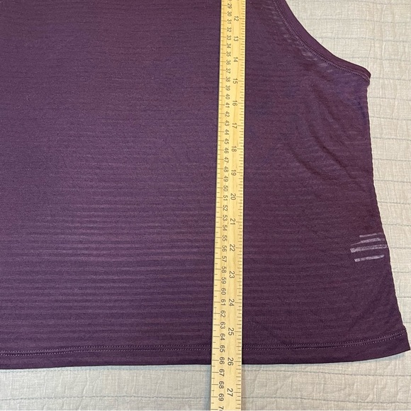 Tangerine Women's Active Striped Loose Fit Athletic Tank Top Plum Large - Picture 3 of 7